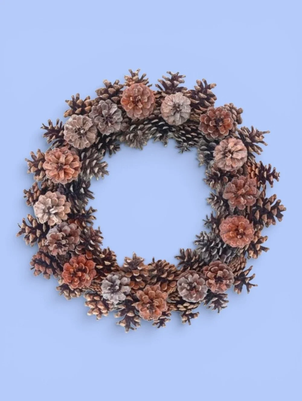 Natural Pinecone Holiday Wreath - Brown
